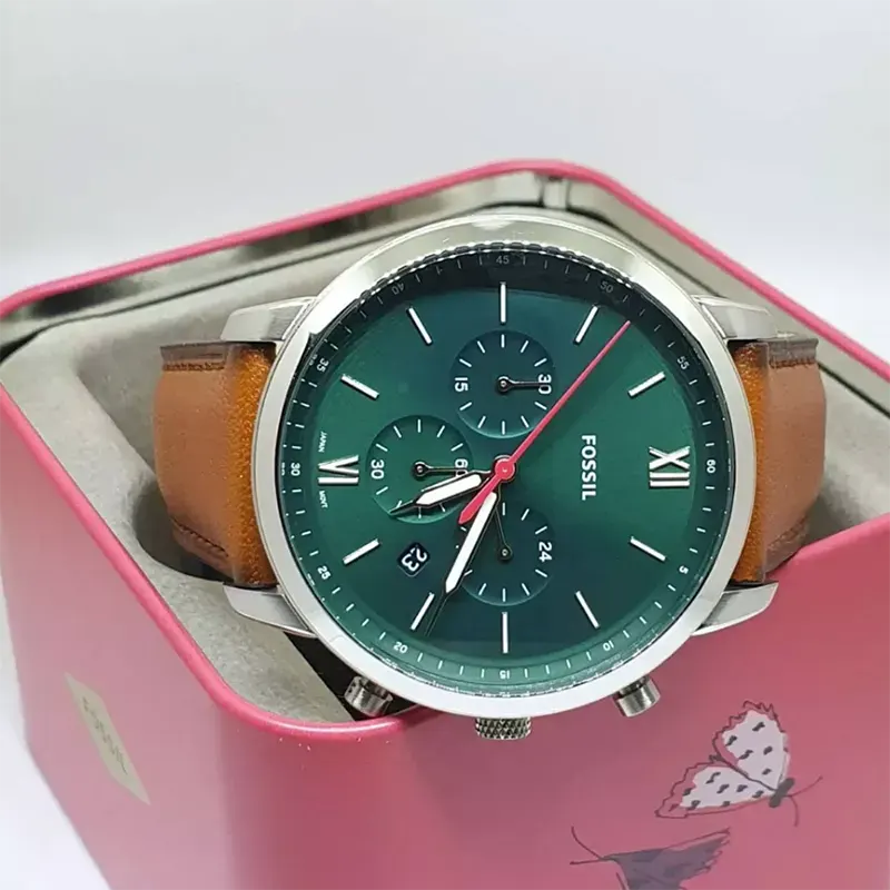 Fossil Neutra Chronograph Green Dial Brown Men's Watch- FS5735